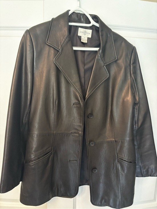 Nordstrom Jackets & Blazers - Nordstrom Women’s Dark Brown Leather Blazer Jacket